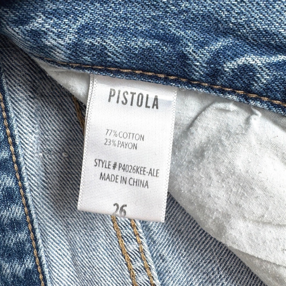 Pistola High Rise Distressed Denim Shorts Light Wash size 26 - Picture 3 of 7